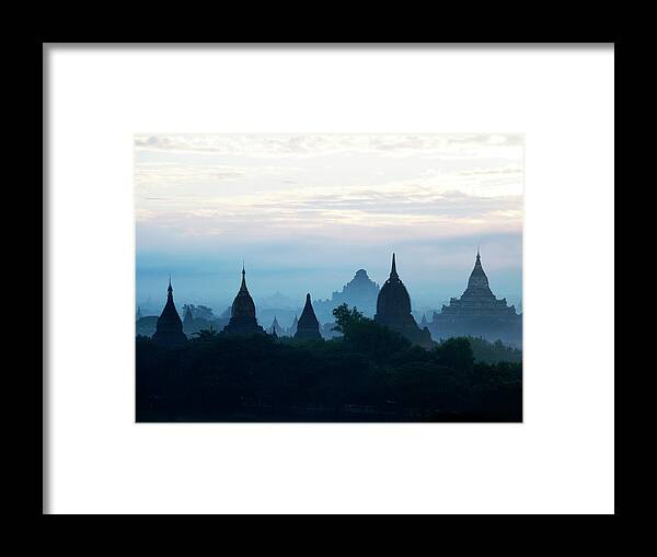 Southeast Asia Framed Print featuring the photograph Temples In Bagan, Myanmar #1 by Leontura
