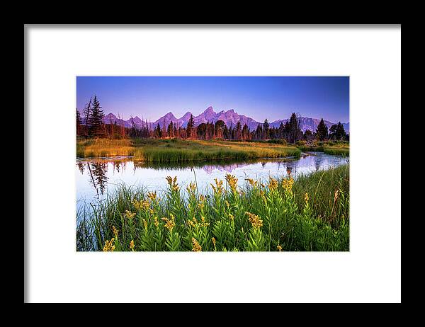 Scenics Framed Print featuring the photograph Teton Sunrise #1 by Steve Burns