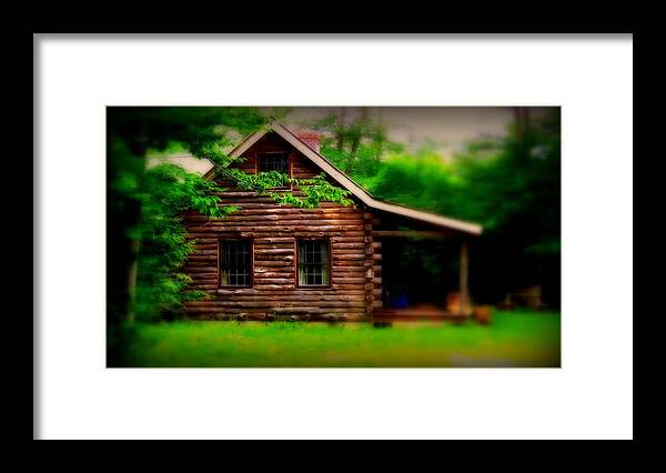  Log Cabin Framed Print featuring the photograph The Rustic Log Cabin by Marysue Ryan