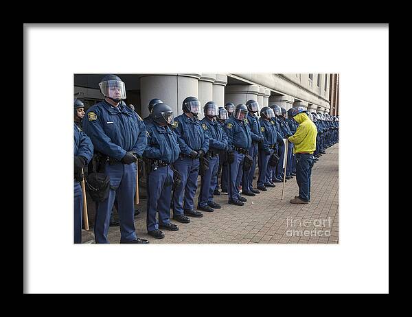 Right-to-work Framed Print featuring the photograph The Enforcers #1 by Jim West