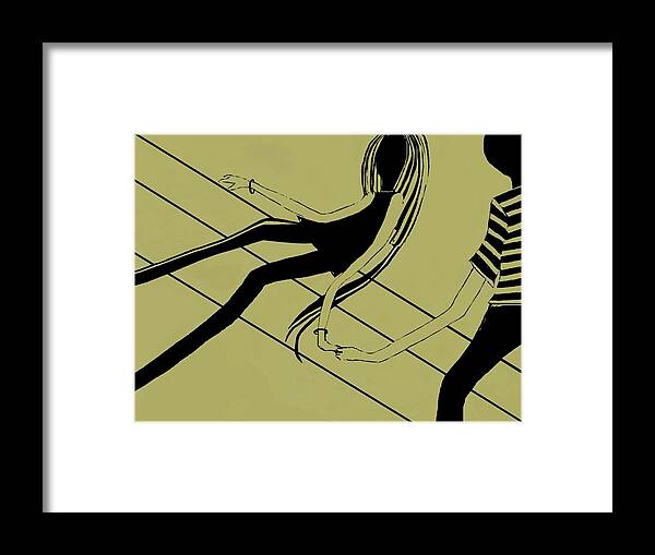 Fineartamerica.com Framed Print featuring the painting The First Touch Number 1 #1 by Diane Strain