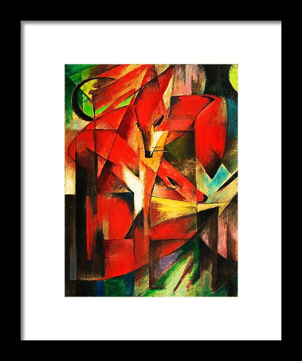 Franz Marc Framed Print featuring the painting The Foxes by Franz Marc