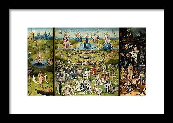 Hieronymus Bosch Framed Print featuring the painting The Garden Of Earthly Delights by Hieronymus Bosch