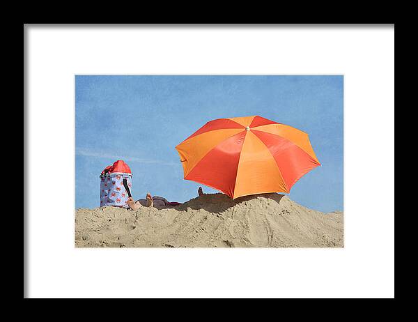 Umbrella On The Beach Framed Print featuring the photograph The Good Life #2 by Fraida Gutovich