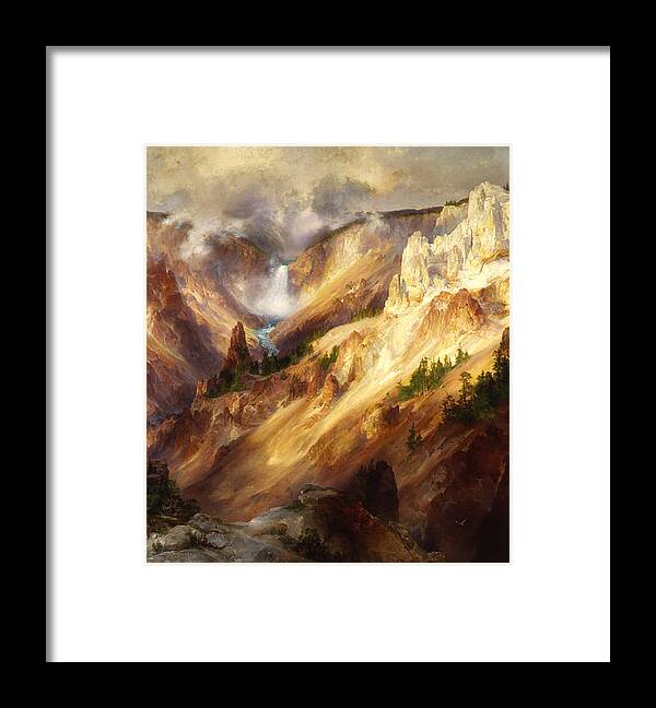 Thomas Moran Framed Print featuring the painting The Grand Canyon of the Yellowstone #6 by Thomas Moran