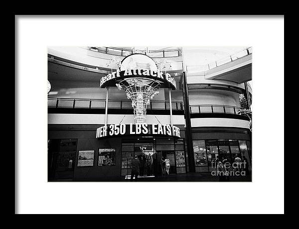 Heart Framed Print featuring the photograph the heart attack grill restaurant freemont street downtown Las Vegas Nevada USA #1 by Joe Fox