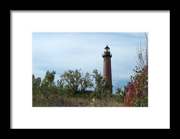 Little Sable Point Lighthouse Framed Print featuring the photograph The Light #1 by Linda Kerkau