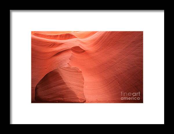 Arizona Slot Canyon Framed Print featuring the photograph The Lone Rock #1 by Adam Jewell