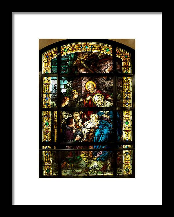 Oil Painting Framed Print featuring the painting The Nativity #1 by Celestial Images