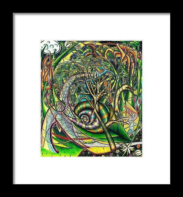 Chaos Framed Print featuring the painting The Snail #1 by Shawn Dall