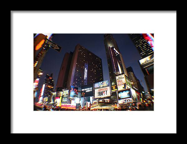 New York Framed Print featuring the photograph Times Square NYC by Rogerio Mariani