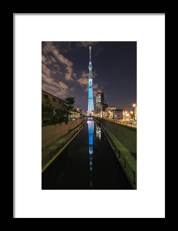 Tokyo Sky Tree Framed Print featuring the photograph Tokyo Sky Tree light up #1 by Hisao Mogi