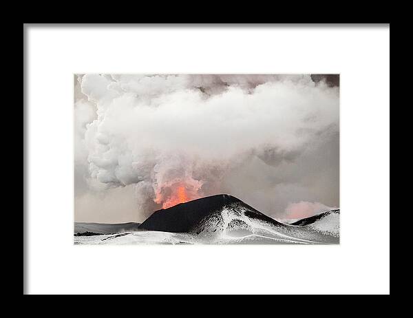 Feb0514 Framed Print featuring the photograph Tolbachik Volcano Erupting Kamchatka #1 by Sergey Gorshkov