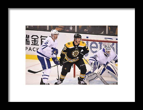 National Hockey League Framed Print featuring the photograph Toronto Maple Leafs v Boston Bruins #1 by Steve Babineau