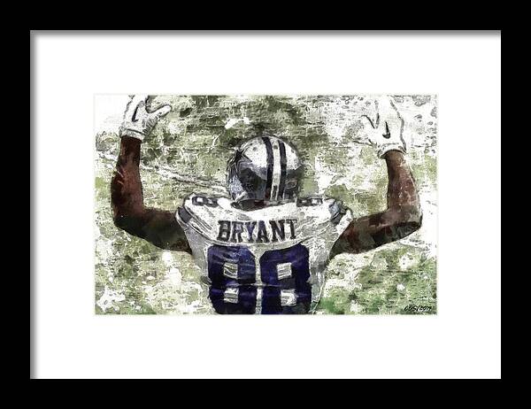 Dallas Cowboys Framed Print featuring the digital art Touchdown Bryant #1 by Carrie OBrien Sibley