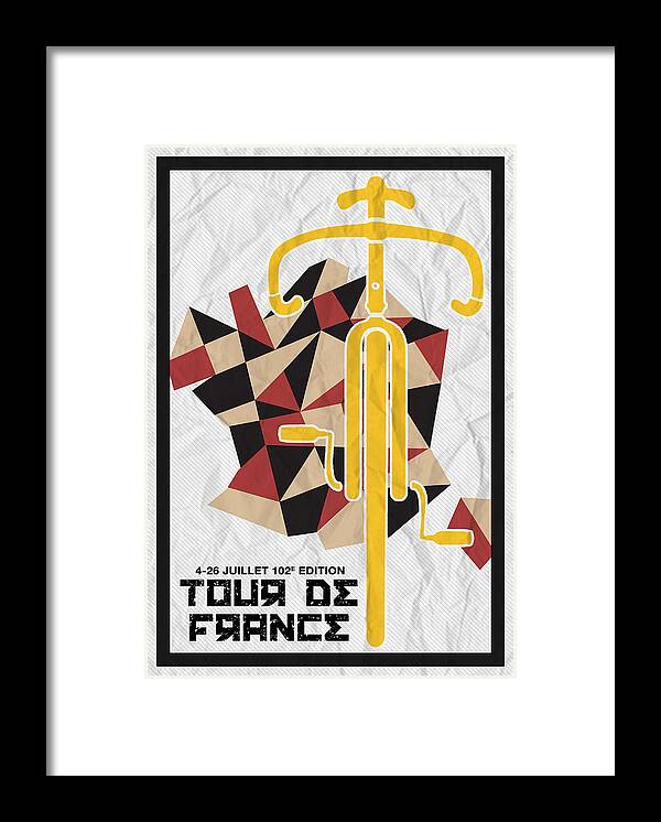 Tour De France 2015 Framed Print featuring the digital art Tour de France 2015 Minimalist Poster #4 by Celestial Images