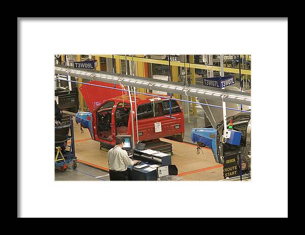 Human Framed Print featuring the photograph Truck Assembly Production Line #1 by Jim West