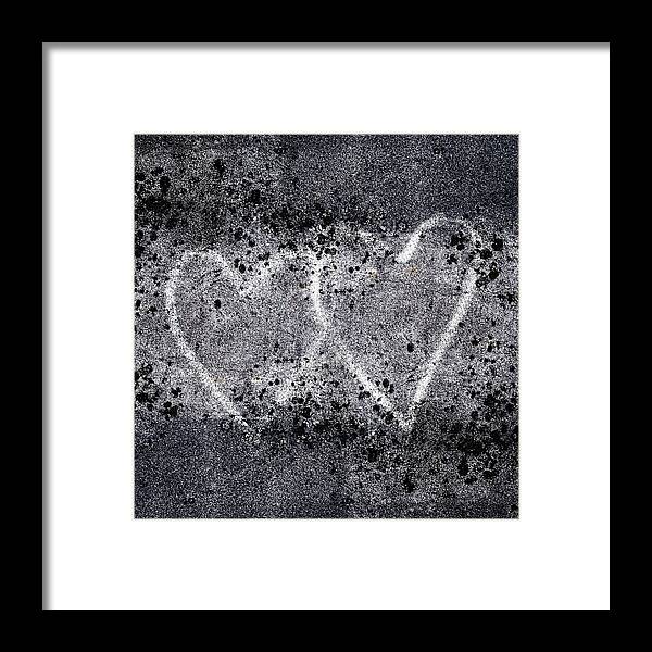 Heart Framed Print featuring the photograph Two Hearts Graffiti Love #2 by Carol Leigh