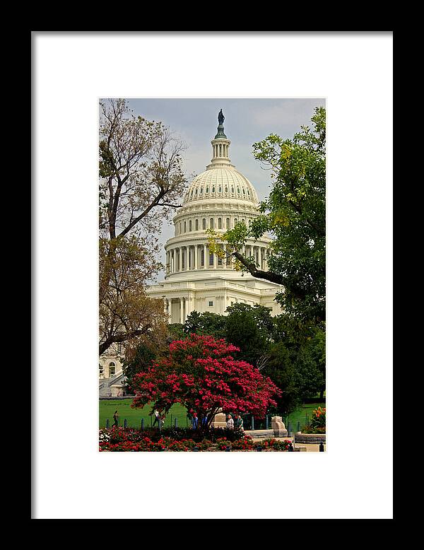 United States Capitol Framed Print featuring the photograph United States Capitol #1 by Suzanne Stout