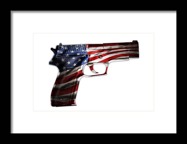 Firearm Framed Print featuring the photograph USA gun 1 #1 by Les Cunliffe