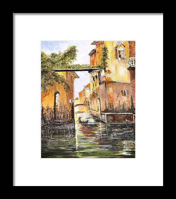 Canals Framed Print featuring the painting Venice- Italy #1 by Arlen Avernian - Thorensen