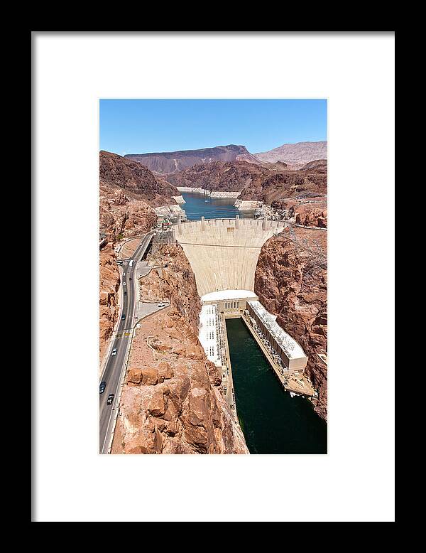 Photography Framed Print featuring the photograph View Of Hoover Dam, Black Canyon #1 by Panoramic Images