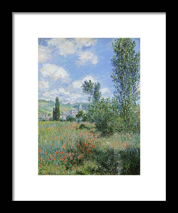 1880 Framed Print featuring the painting View of Vetheuil #1 by Claude Monet