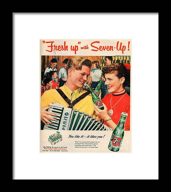 Vintage Framed Print featuring the photograph Vintage 7-UP Logo #1 by Action