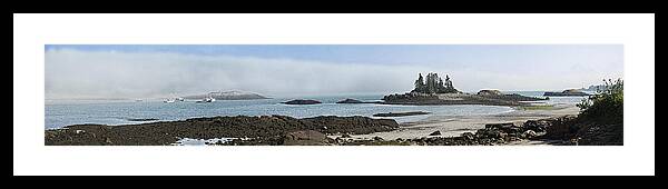 Wallace Cove Framed Print featuring the photograph Wallace Cove Fog Rolling In Panorama by Marty Saccone