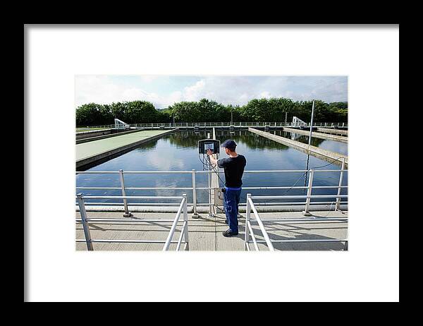 Equipment Framed Print featuring the photograph Waste Water Treatment Plant #1 by Thomas Fredberg/science Photo Library