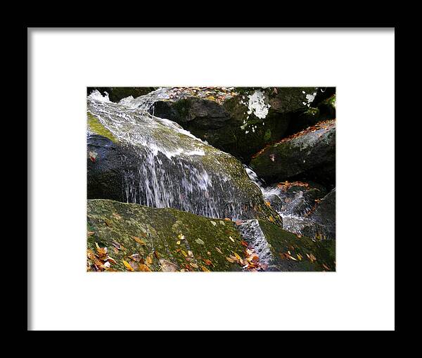 Water Framed Print featuring the photograph Water Falls 2 #1 by Jean Wolfrum