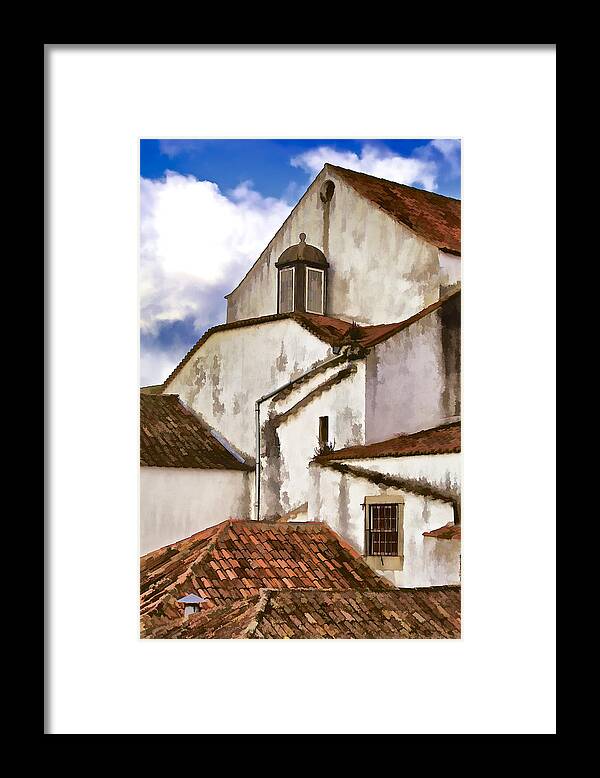 Casa Framed Print featuring the painting Weathered Buildings of the Medieval Village of Obidos #2 by David Letts