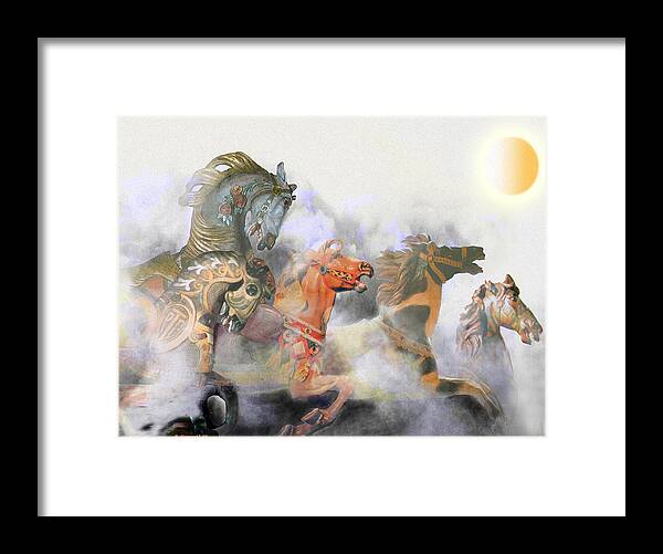 Animals Framed Print featuring the digital art Wild Horses by Larry Butterworth