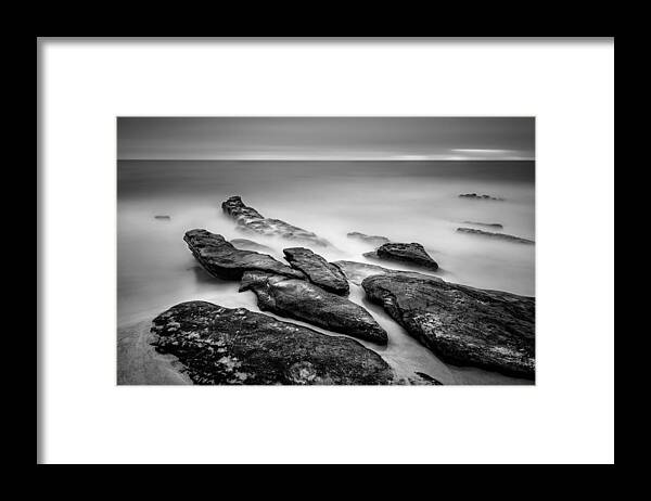B&w Framed Print featuring the photograph Windansea Rocks II #2 by Alexander Kunz