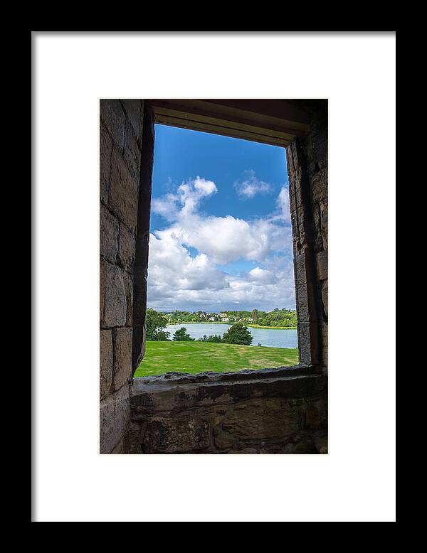 Scotland Framed Print featuring the photograph Window in Linlithgow Palace with view to a beautiful scottish landscape by Andreas Berthold