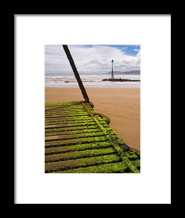 Beach Framed Print featuring the photograph Wooden Slipway Rhos on Sea #1 by Mark Llewellyn