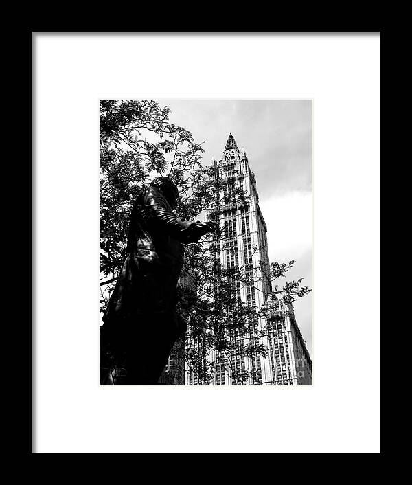 Woolworth Building Framed Print featuring the photograph Woolworth Building in Black and White by Jacqueline M Lewis