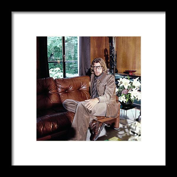 Paris Framed Print featuring the photograph Yves Saint Laurent At Home #1 by Horst P. Horst