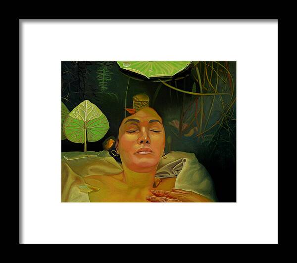 Figurative Framed Print featuring the painting 10 30 A.m. by Thu Nguyen