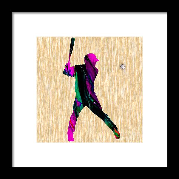 Baseball Framed Print featuring the mixed media Baseball #10 by Marvin Blaine