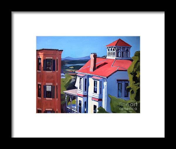 Llandscape Framed Print featuring the painting 10 O'clock Light by Deb Putnam