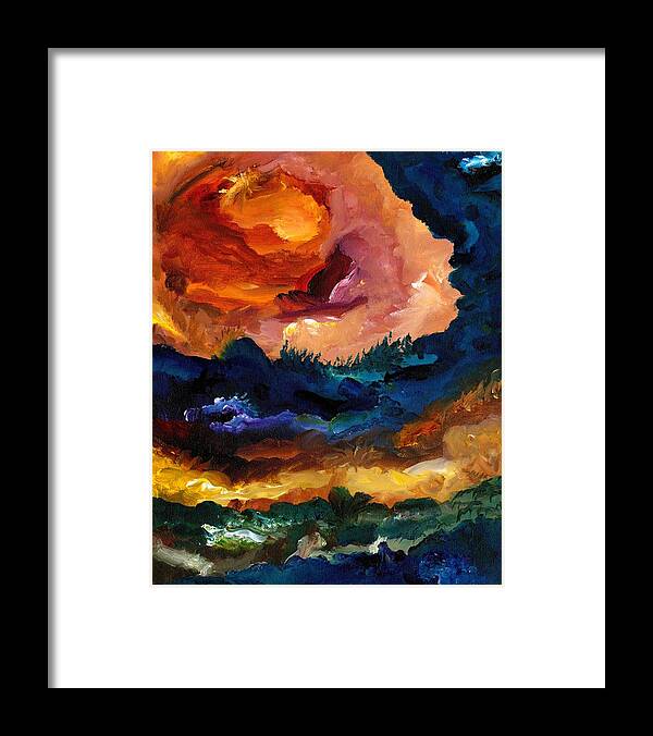 Abstract Landscape Framed Print featuring the painting 10.10 #1010 by Jennifer Galbraith