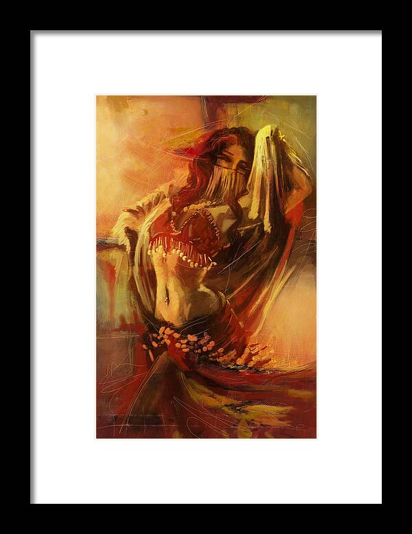 Belly Dancer Paintings Framed Print featuring the painting Belly Dancer 10 by Corporate Art Task Force