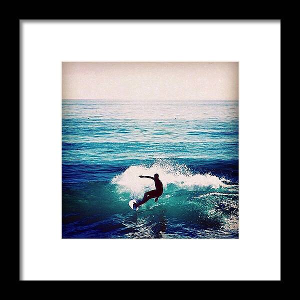 Surf Framed Print featuring the photograph Black on Blue by Hal Bowles