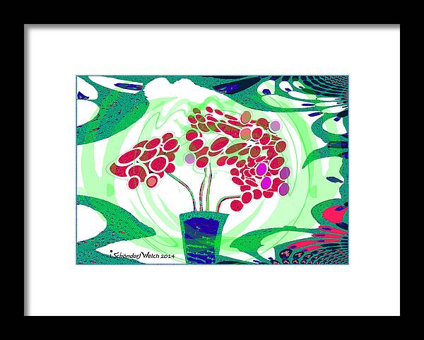 1120 Framed Print featuring the painting 1120 - Flower abstract by Irmgard Schoendorf Welch