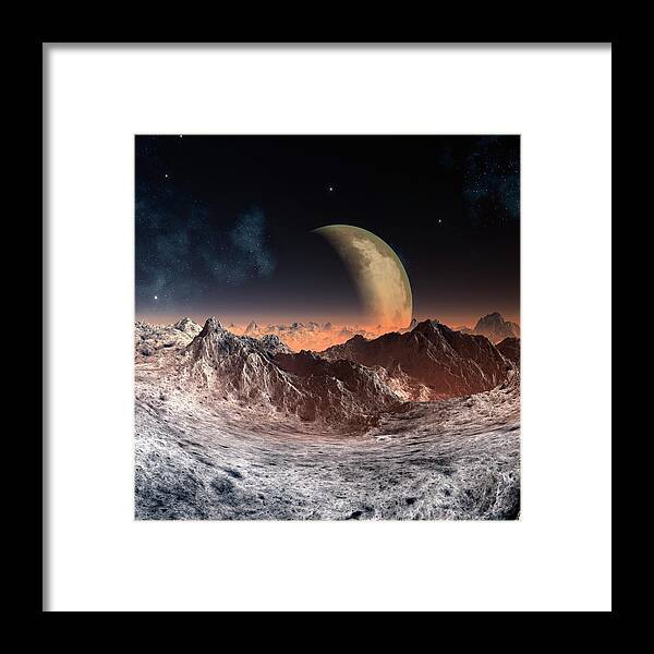 Concepts & Topics Framed Print featuring the digital art Alien Planet, Artwork #12 by Mehau Kulyk