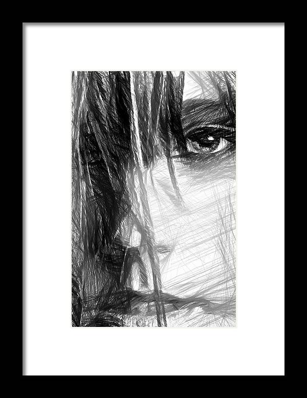 Art Framed Print featuring the digital art Facial Expressions #12 by Rafael Salazar