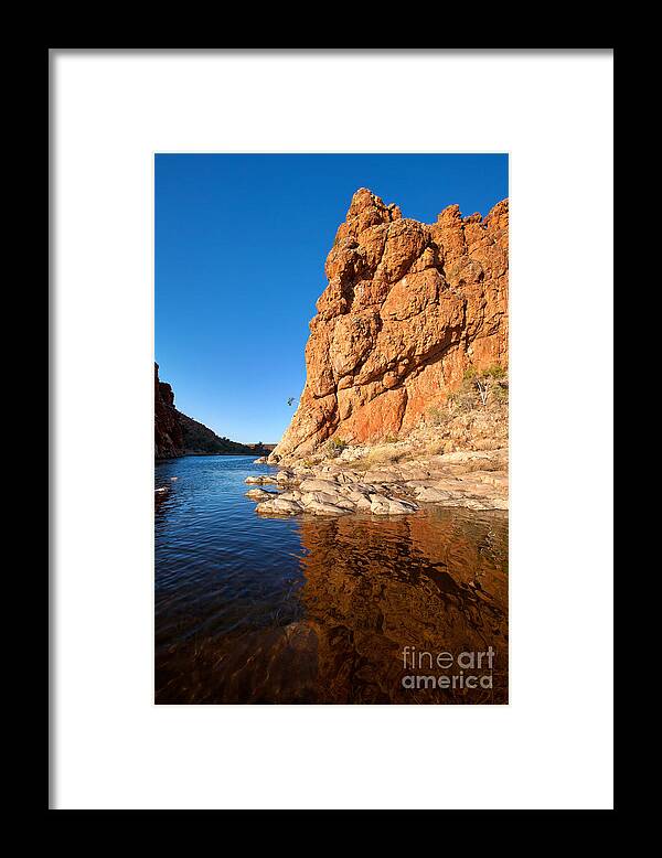 Glen Helen Gorge Outback Landscape Central Australia Water Hole Northern Territory Australian West Mcdonnell Ranges Framed Print featuring the photograph Glen Helen Gorge #12 by Bill Robinson