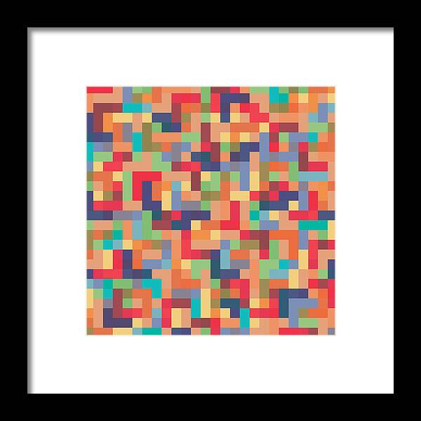 Abstract Framed Print featuring the digital art Pixel Art #12 by Mike Taylor