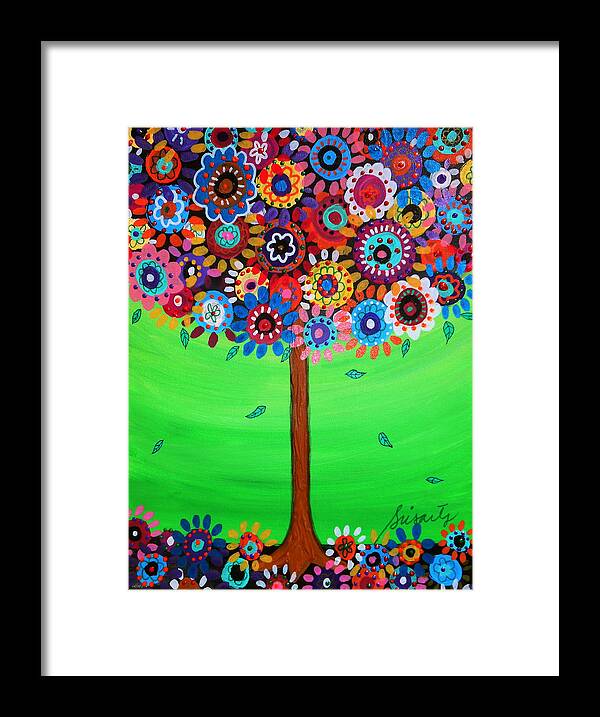 Bar Framed Print featuring the painting Tree Of Life #128 by Pristine Cartera Turkus